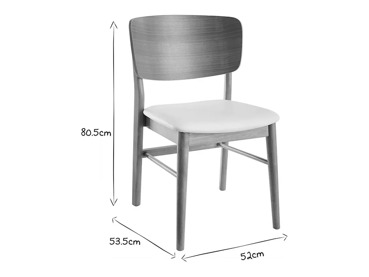 Set de 2 sillas de madera clara y blanco SHELDON