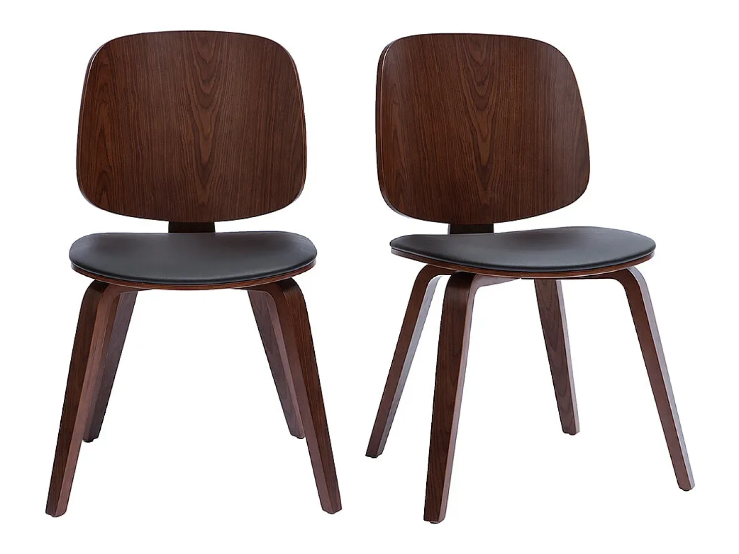 Set de 2 sillas de madera oscura y negra BECK
