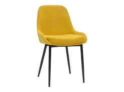 Set de 2 sillas de tejido efecto aterciopelado amarillo mostaza HOLO