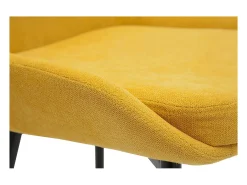 Set de 2 sillas de tejido efecto aterciopelado amarillo mostaza HOLO