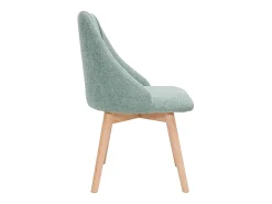 Set de 2 sillas de tela efecto aterciopelado texturizado verde y madera clara HIGGINS