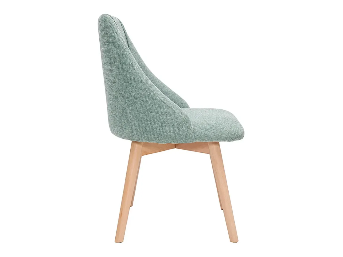 Set de 2 sillas de tela efecto aterciopelado texturizado verde y madera clara HIGGINS