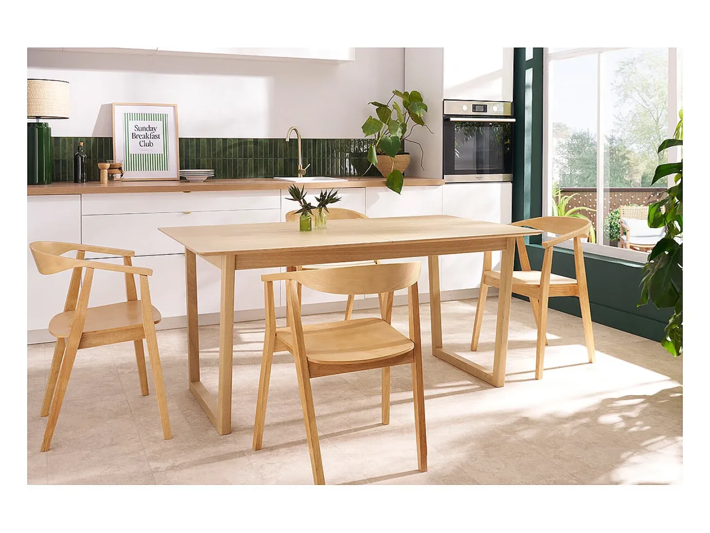 Set de 2 sillas nórdicas de madera BAHIA