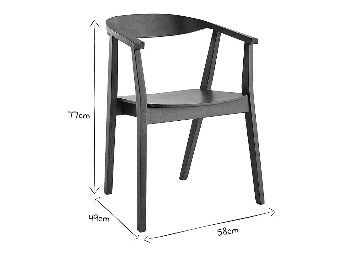 Set de 2 sillas nórdicas de madera oscura BAHIA