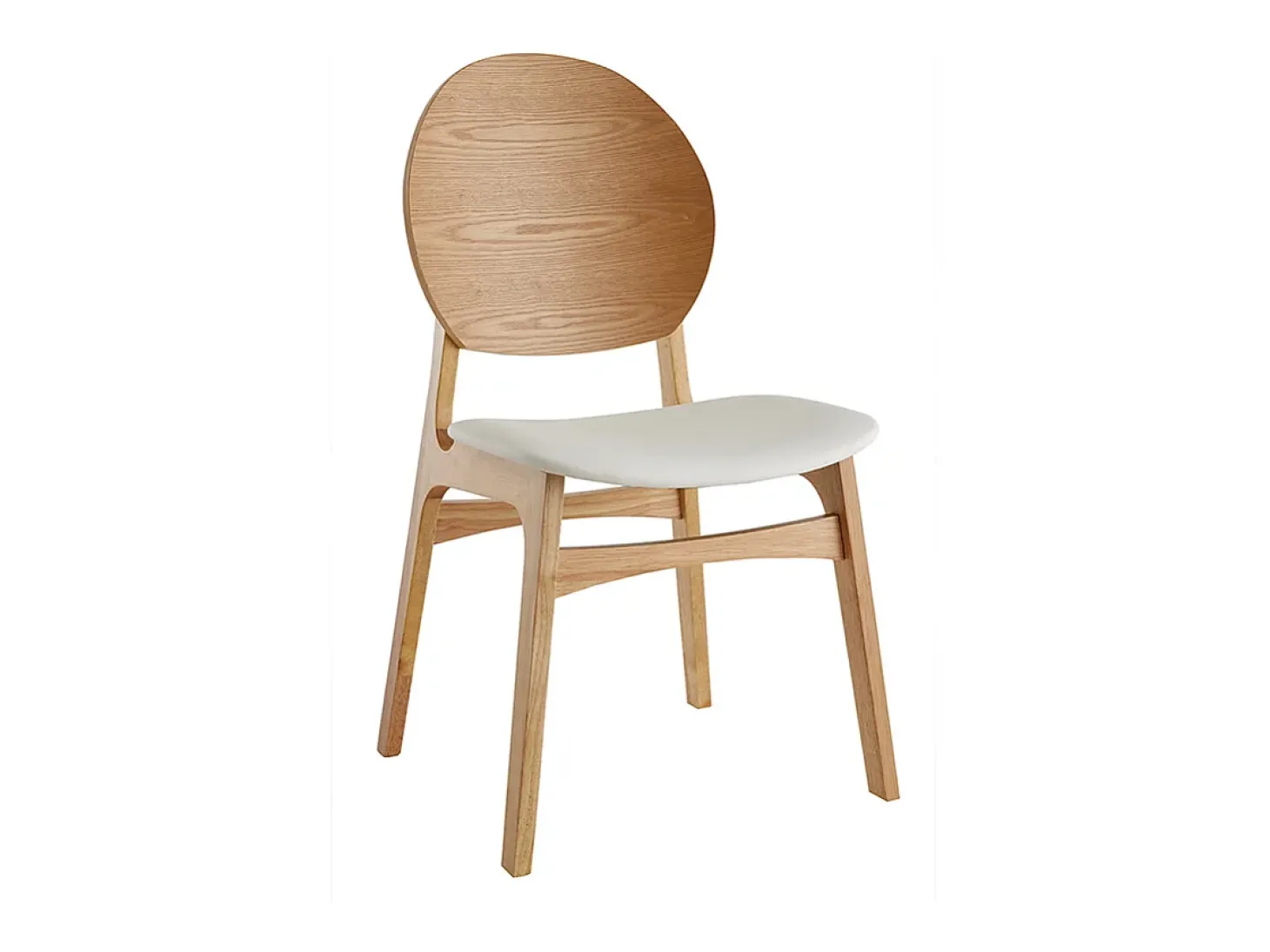Set de 2 sillas nórdicas de madera clara y poliuretano blanco ELTON