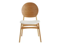 Set de 2 sillas nórdicas de madera clara y poliuretano blanco ELTON