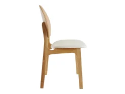 Set de 2 sillas nórdicas de madera clara y poliuretano blanco ELTON