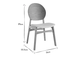 Set de 2 sillas nórdicas de madera clara y poliuretano blanco ELTON