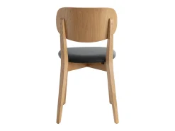 Set de 2 sillas vintage de roble con asiento negro LUCIA