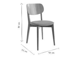 Set de 2 sillas vintage de roble con asiento negro LUCIA