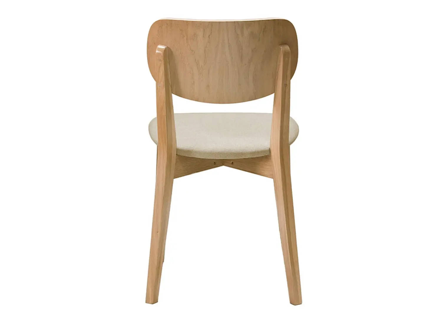 Set de 2 sillas vintage roble y asiento beige LUCIA