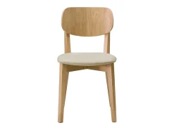 Set de 2 sillas vintage roble y asiento beige LUCIA