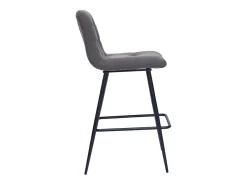 Set de 2 taburetes de cocina de diseño en tela gris y metal 65 cm de altura ESCAPE