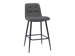Set de 2 taburetes de cocina de diseño en tela gris y metal 65 cm de altura ESCAPE