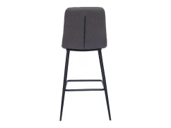 Set de 2 taburetes de cocina de diseño en tela gris y metal 65 cm de altura ESCAPE