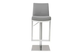 Set de 2 taburetes de cocina regulables grises con acero cromado KYLE