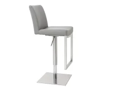 Set de 2 taburetes de cocina regulables grises con acero cromado KYLE