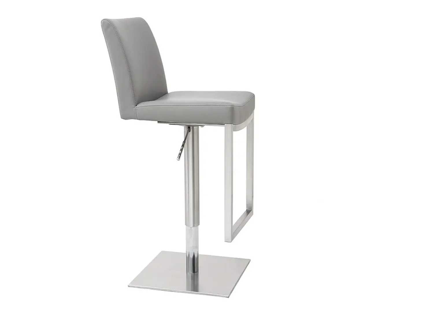 Set de 2 taburetes de cocina regulables grises con acero cromado KYLE