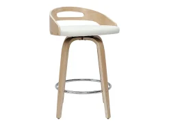Set de 2 taburetes de cocina de diseño madera clara y poliuretano blanco 65 cm MANO
