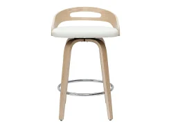 Set de 2 taburetes de cocina de diseño madera clara y poliuretano blanco 65 cm MANO