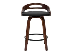 Set de 2 taburetes de cocina de diseño madera oscura y poliuretano negro 65 cm MANO