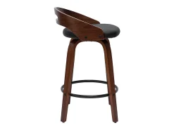 Set de 2 taburetes de cocina de diseño madera oscura y poliuretano negro 65 cm MANO