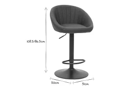 Set de 2 taburetes de cocina ajustables de diseño gris SHERU