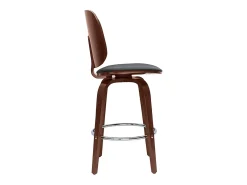 Set de 2 taburetes de cocina giratorios de diseño negros y madera oscura 66 cm BECK