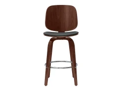 Set de 2 taburetes de cocina giratorios de diseño negros y madera oscura 66 cm BECK