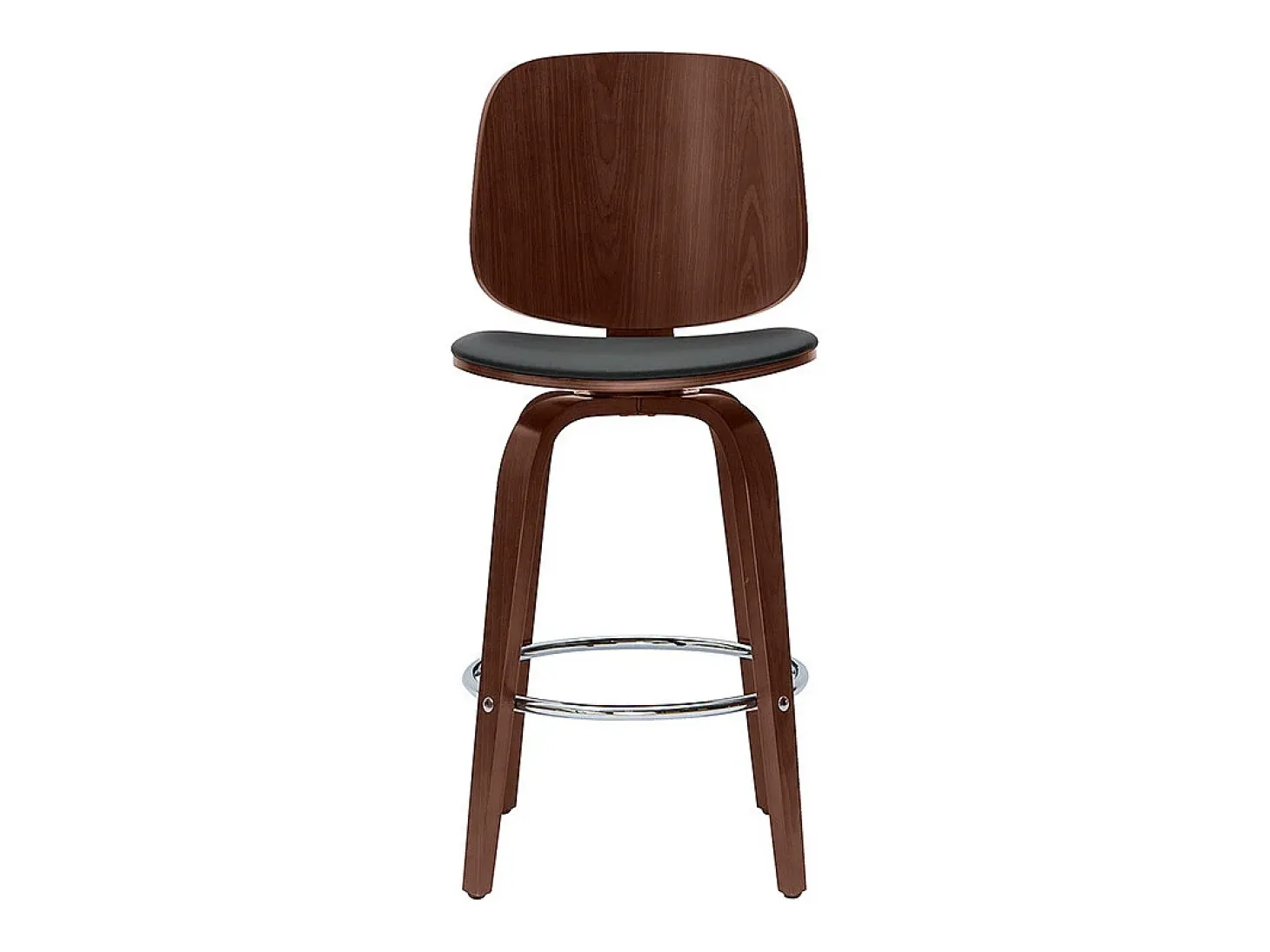 Set de 2 taburetes de cocina giratorios de diseño negros y madera oscura 66 cm BECK