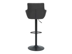 Set de 2 taburetes de cocina ajustables de tela gris antracita y metal negro CARLIE