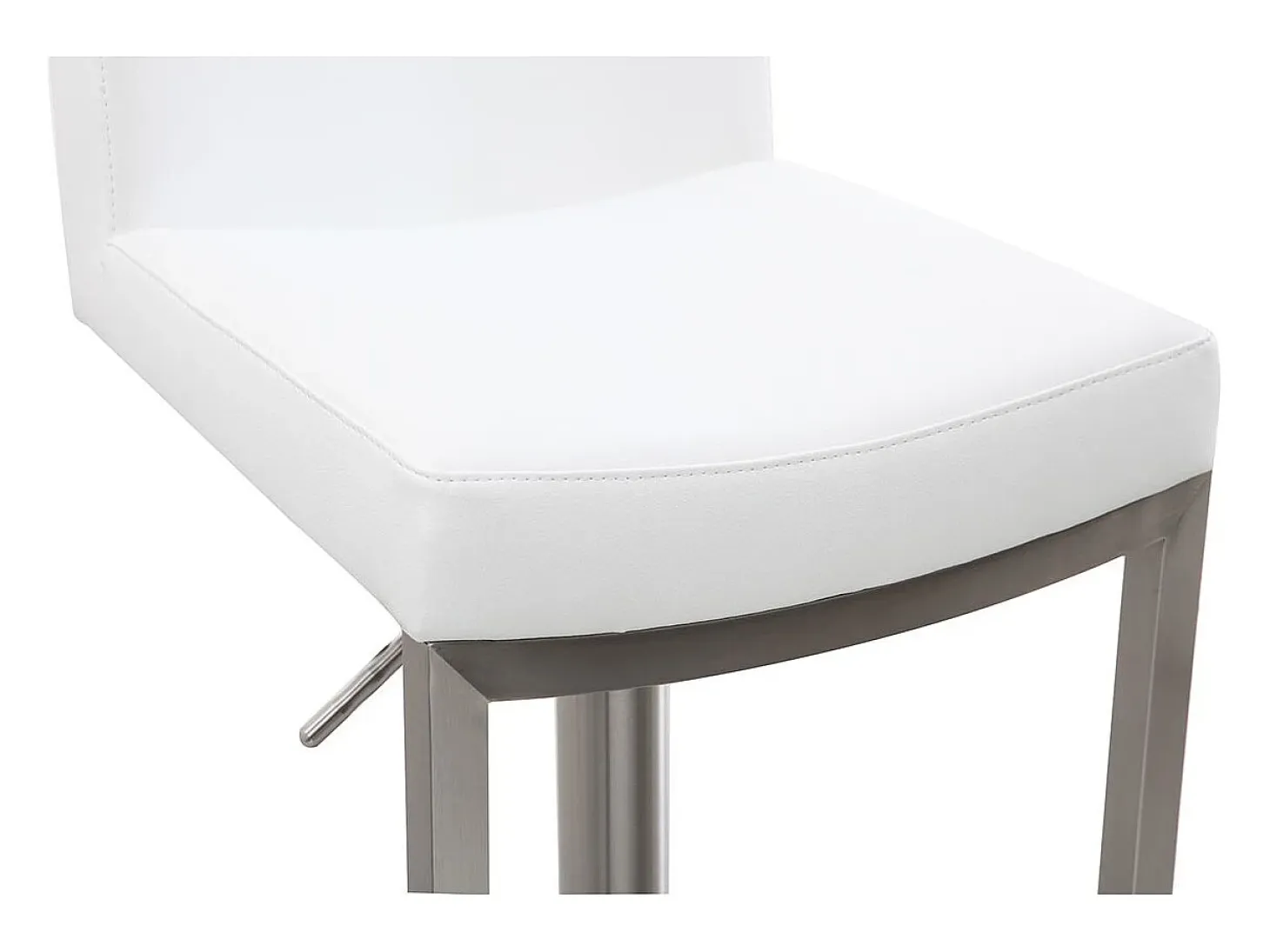 Set de 2 taburetes de cocina regulables blancos con acero cromado KYLE