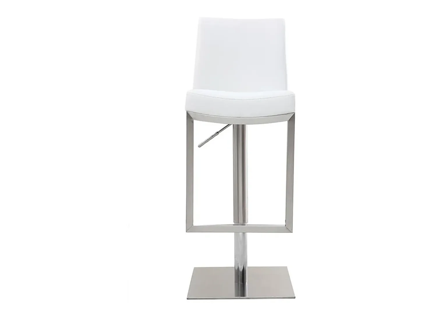 Set de 2 taburetes de cocina regulables blancos con acero cromado KYLE