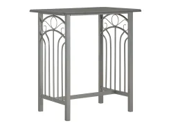 Set mesa y sillas altas de cocina 3 pzas madera acero antracita