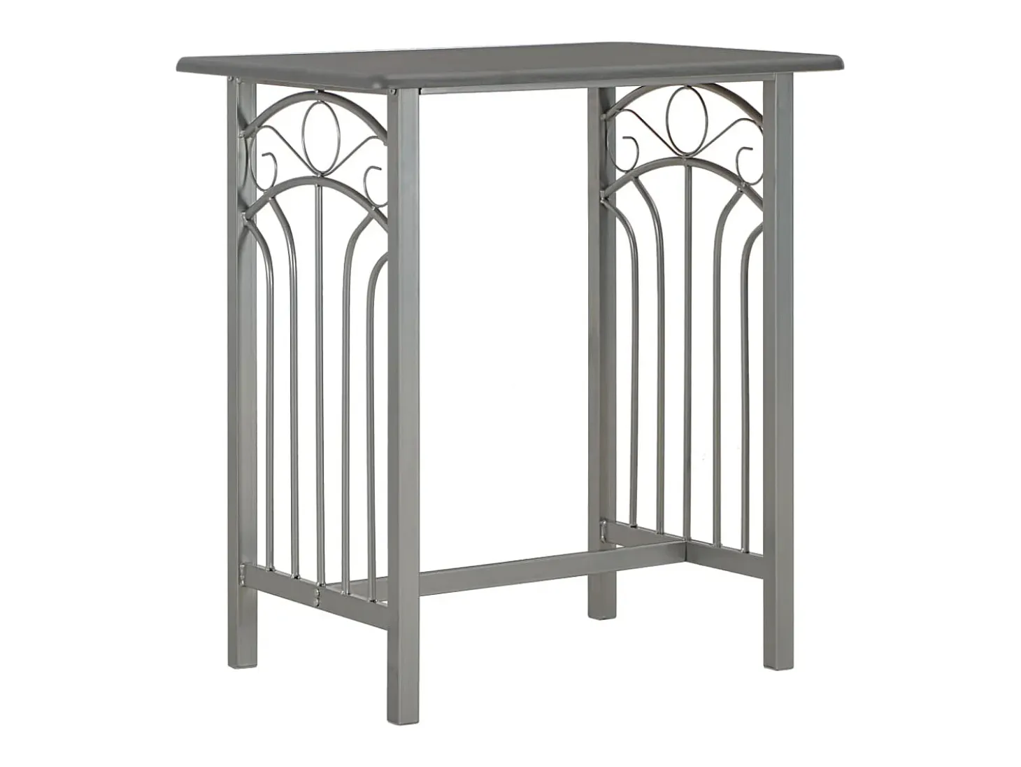 Set mesa y sillas altas de cocina 3 pzas madera acero antracita