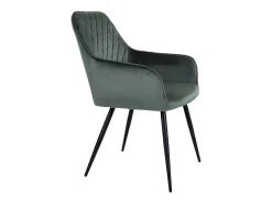 Set van 2 KARU eetkamerstoelen – Fluweel en zwarte metalen poten-Color Azul oscuro