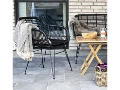 Set van 2 LAZO fauteuils met rotaneffect – Binnen of buiten-Color Negro