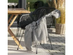 Set van 2 LAZO fauteuils met rotaneffect – Binnen of buiten-Color Negro