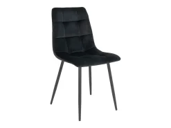 Set van 2 MODA eetkamerstoelen – Gecapitonneerd fluweel en zwarte stalen poten-Color Negro