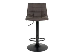 Set van 2 MODA hoge barstoelen - gestoffeerde microvezelstof en zwarte stalen poten-Marrón