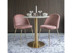 Set van 2 PINOZ fluwelen stoelen – Hedendaagse elegantie-Color Rosa