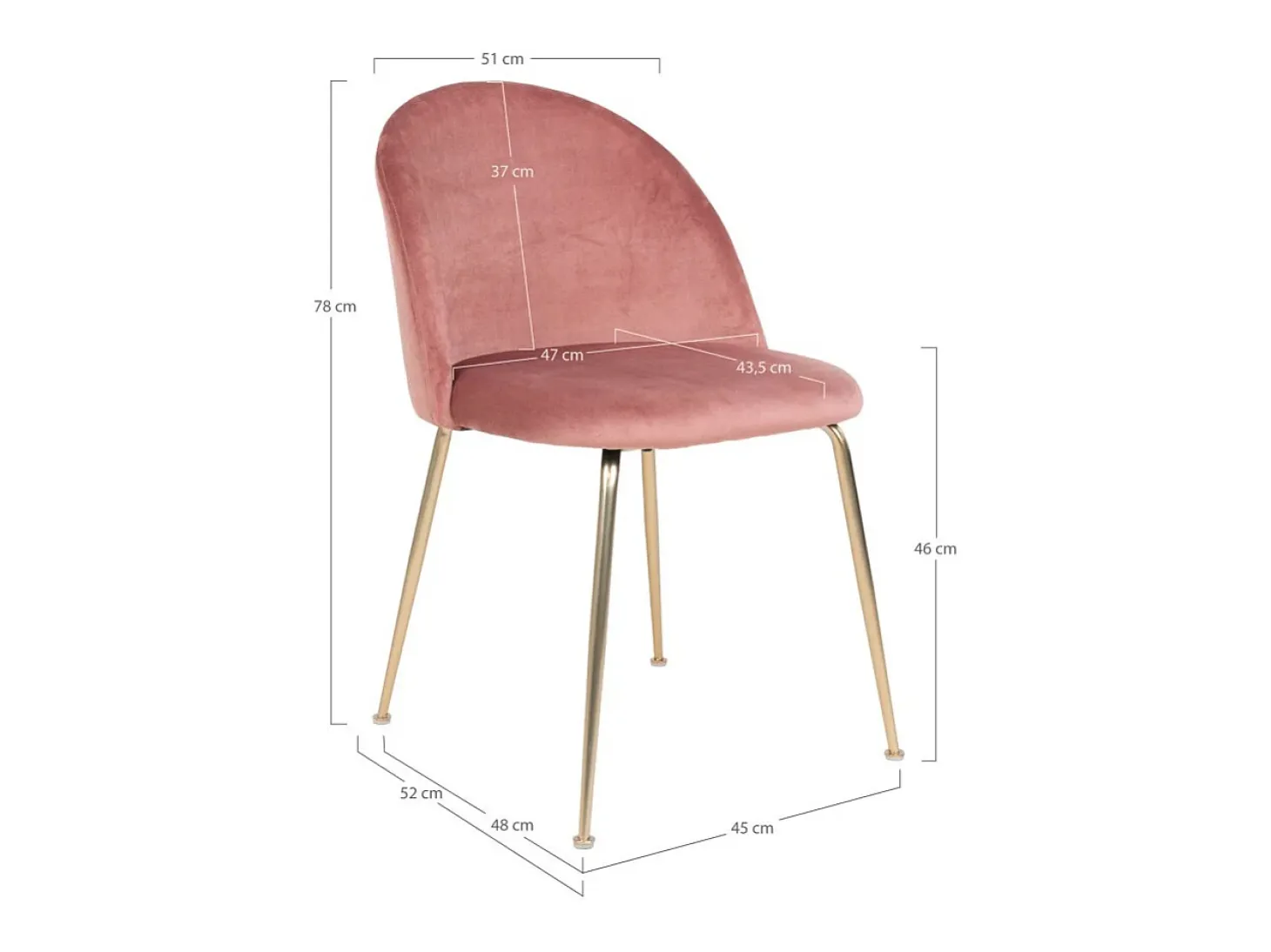 Set van 2 PINOZ fluwelen stoelen – Hedendaagse elegantie-Color Rosa