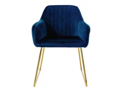 Set 4x sillas de comedor de terciopelo azul diseño ergonómico asiento moderno