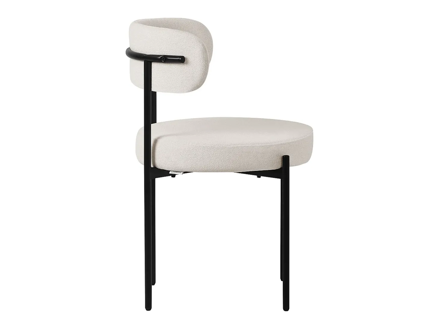 Set 4x sillas de comedor tejido teddy blanco de terciopelo ergonómico moderno