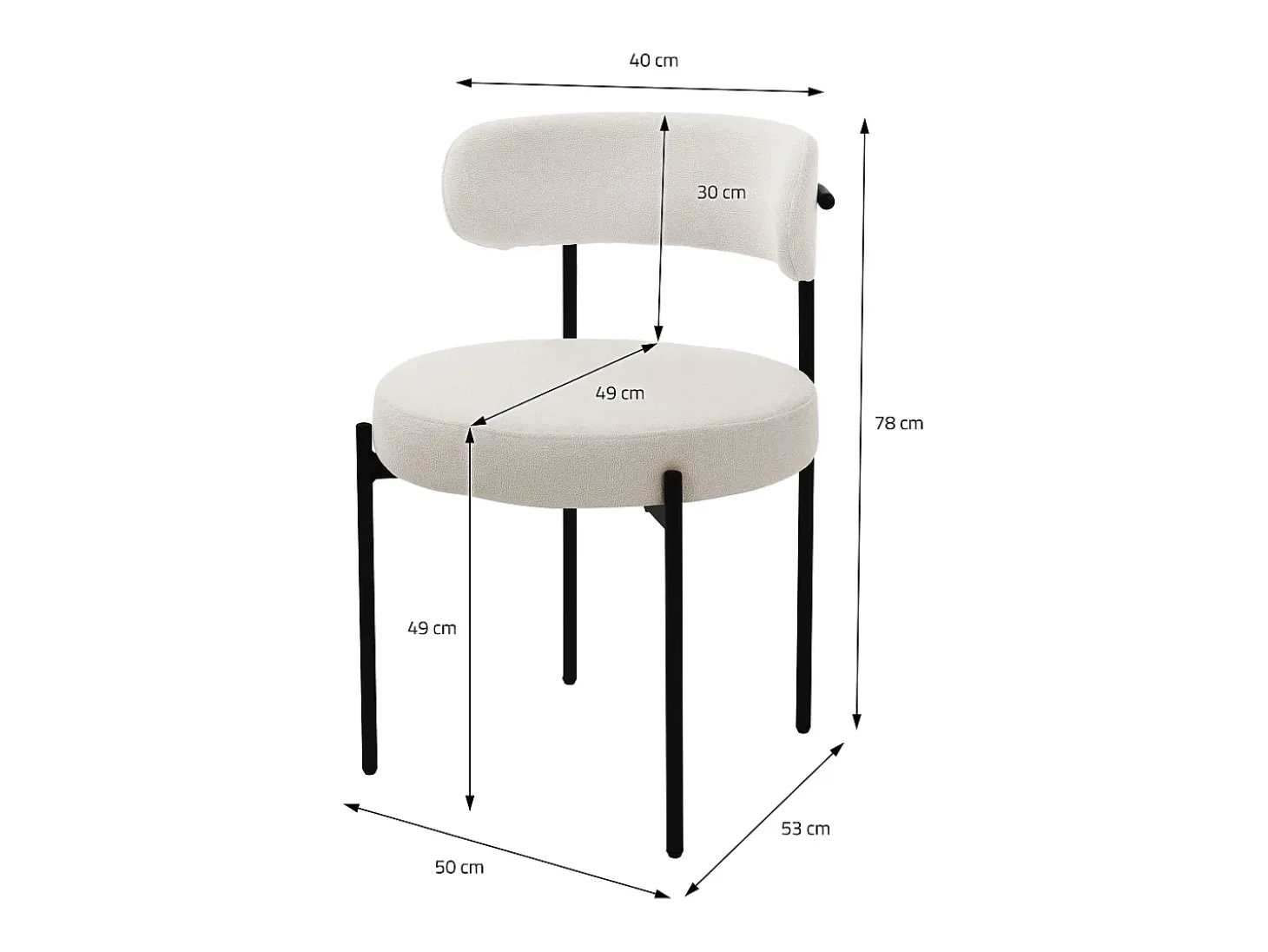 Set 4x sillas de comedor tejido teddy blanco de terciopelo ergonómico moderno