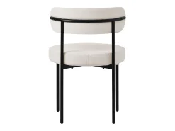 Set 2x sillas de comedor tejido teddy blanco de terciopelo ergonómico moderno