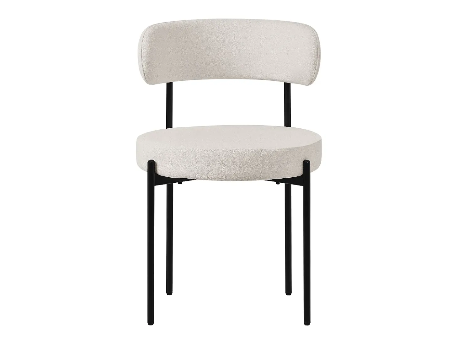 Set 2x sillas de comedor tejido teddy blanco de terciopelo ergonómico moderno