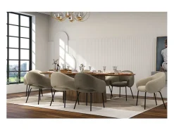 SHARP-Silla de comedor de tela luxury marron (x2)