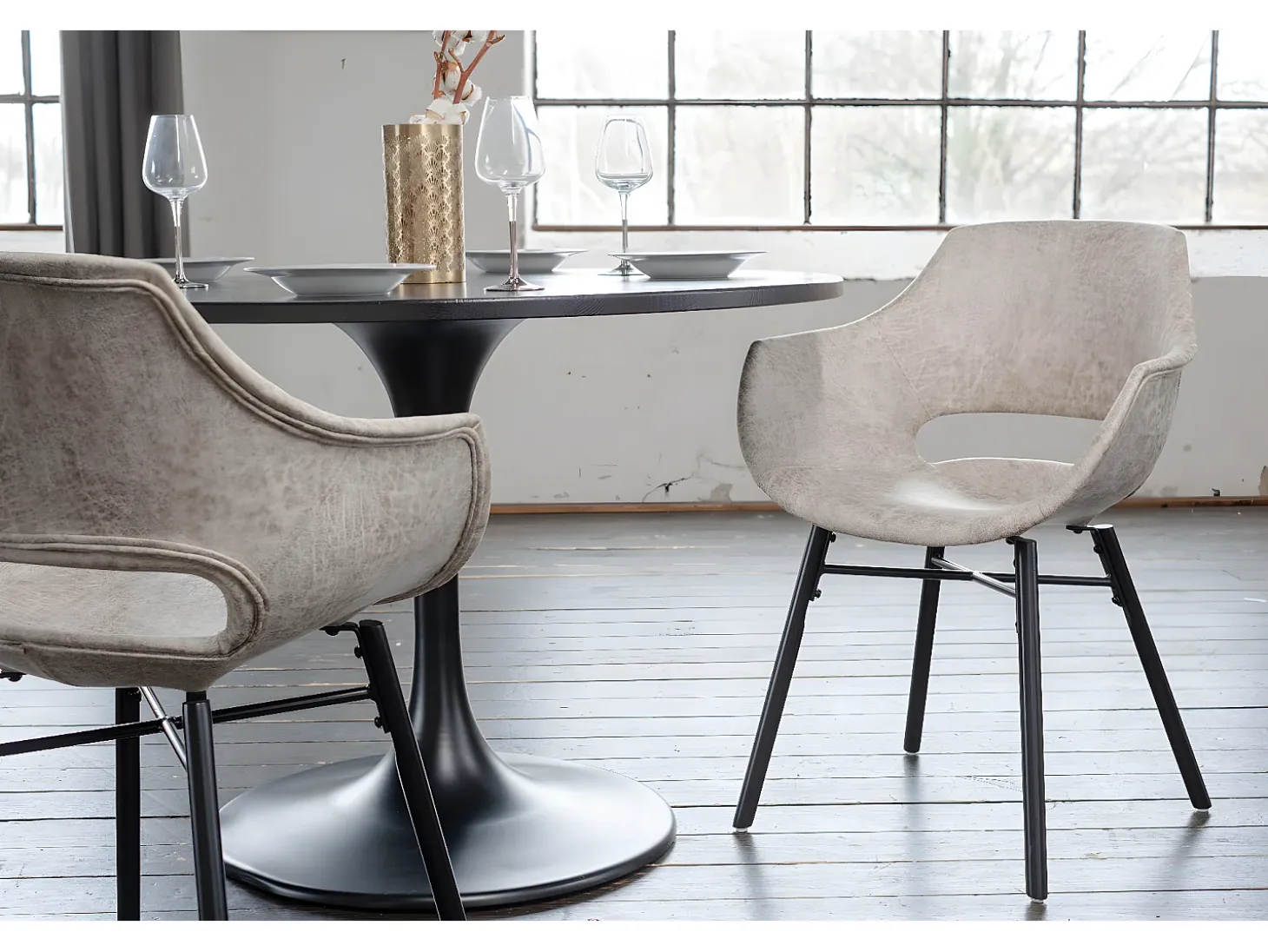 Silla - blanco crema microfibra - ZAJA