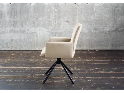Silla - blanco crema terciopelo - KYRA
